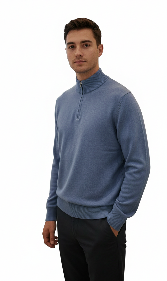 Sweater med lynlås