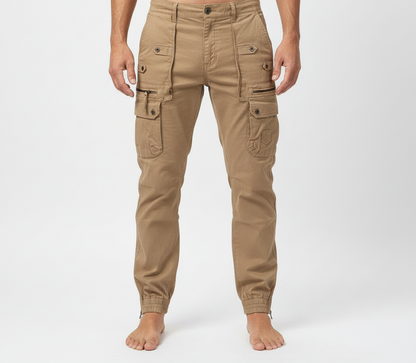 Herre Cargo bukser med Elastik - Grøn og Brun