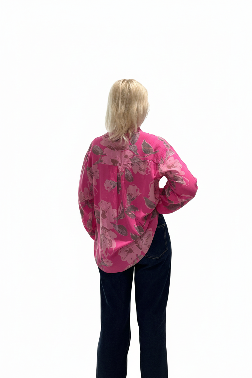 Italienske Bluse med blomster