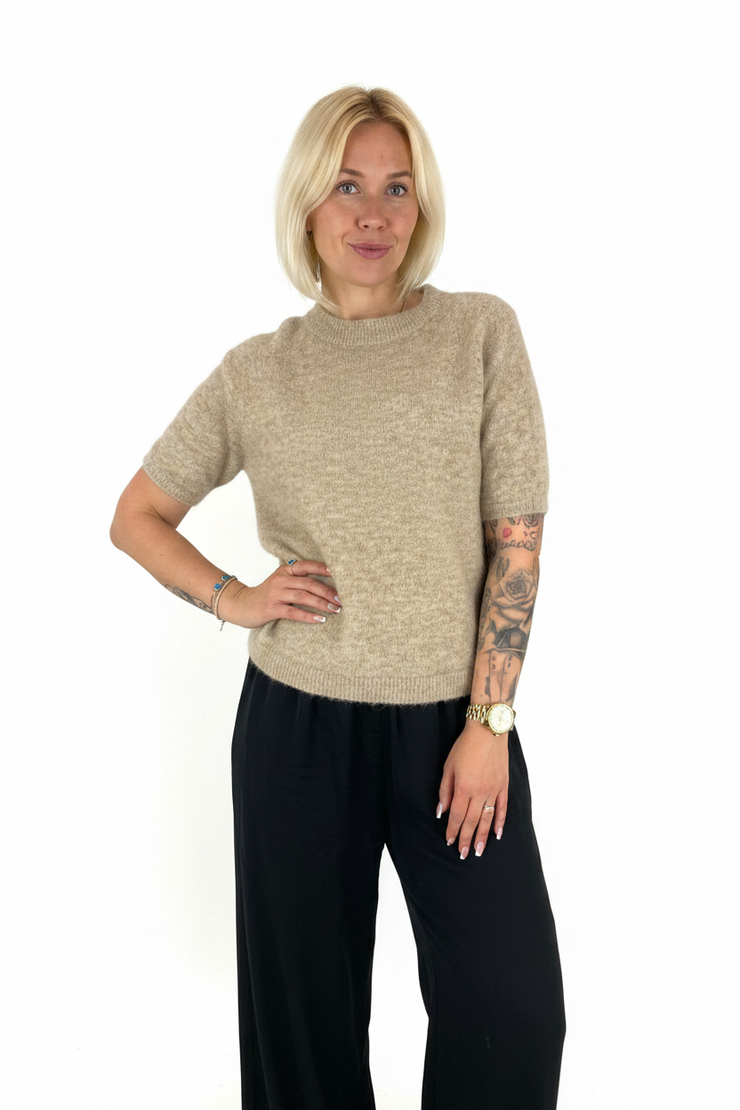 Kortærmet italiensk Sweater i Mohair og Uld til kvinder