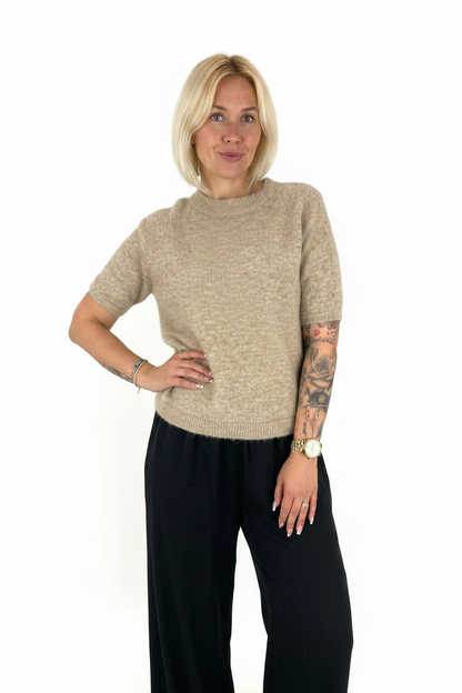 Kortærmet italiensk Sweater i Mohair og Uld til kvinder