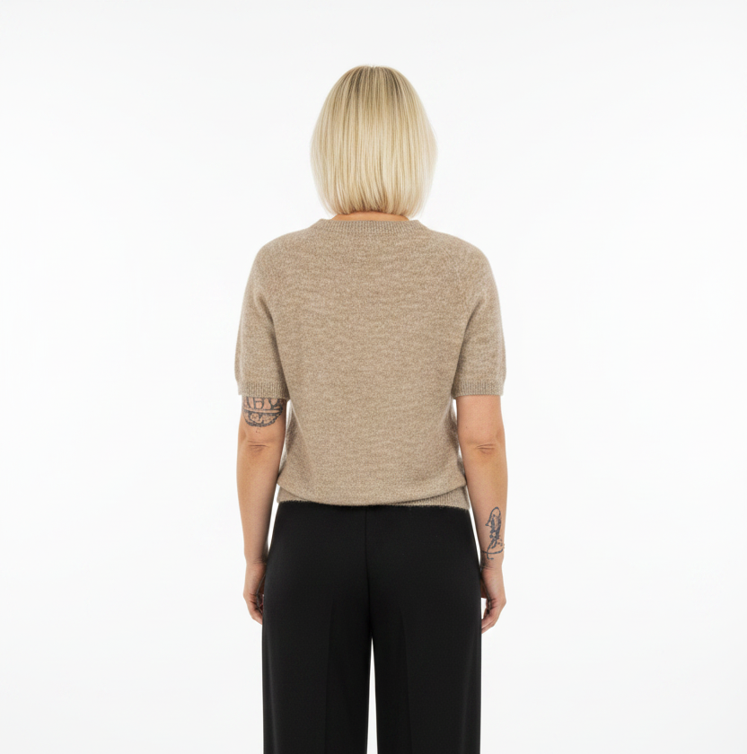 Kortærmet italiensk Sweater i Mohair og Uld til kvinder