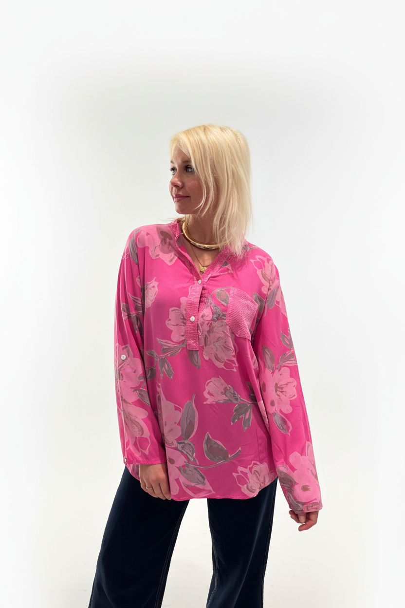Italienske Bluse med blomster