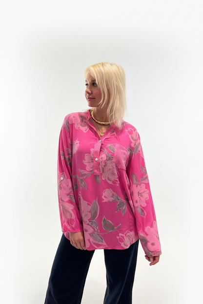 Italienske Bluse med blomster
