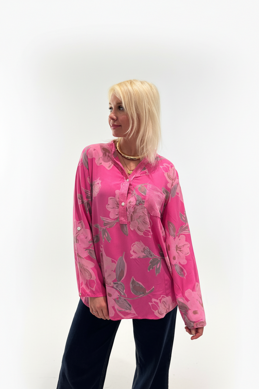 Italienske Bluse med blomster