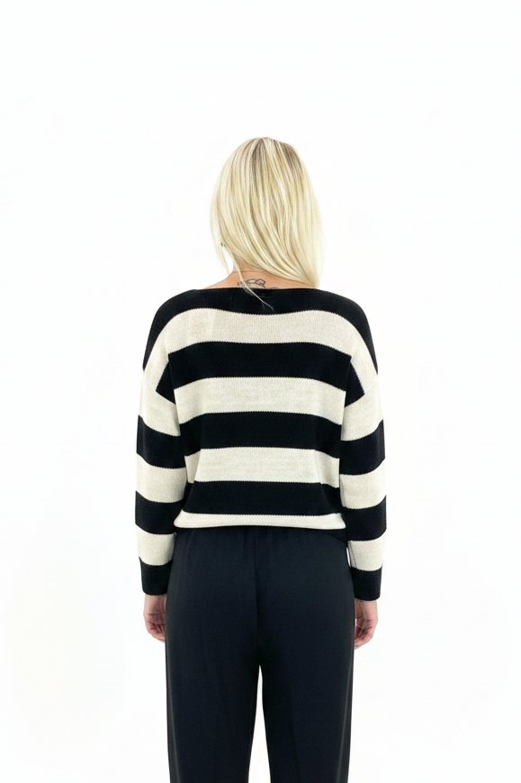 Italiensk Sweater med striped