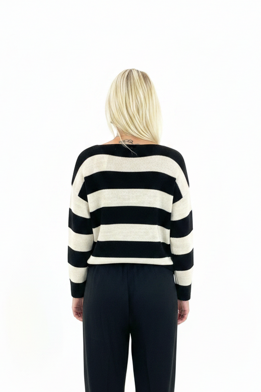 Italiensk Sweater med striped