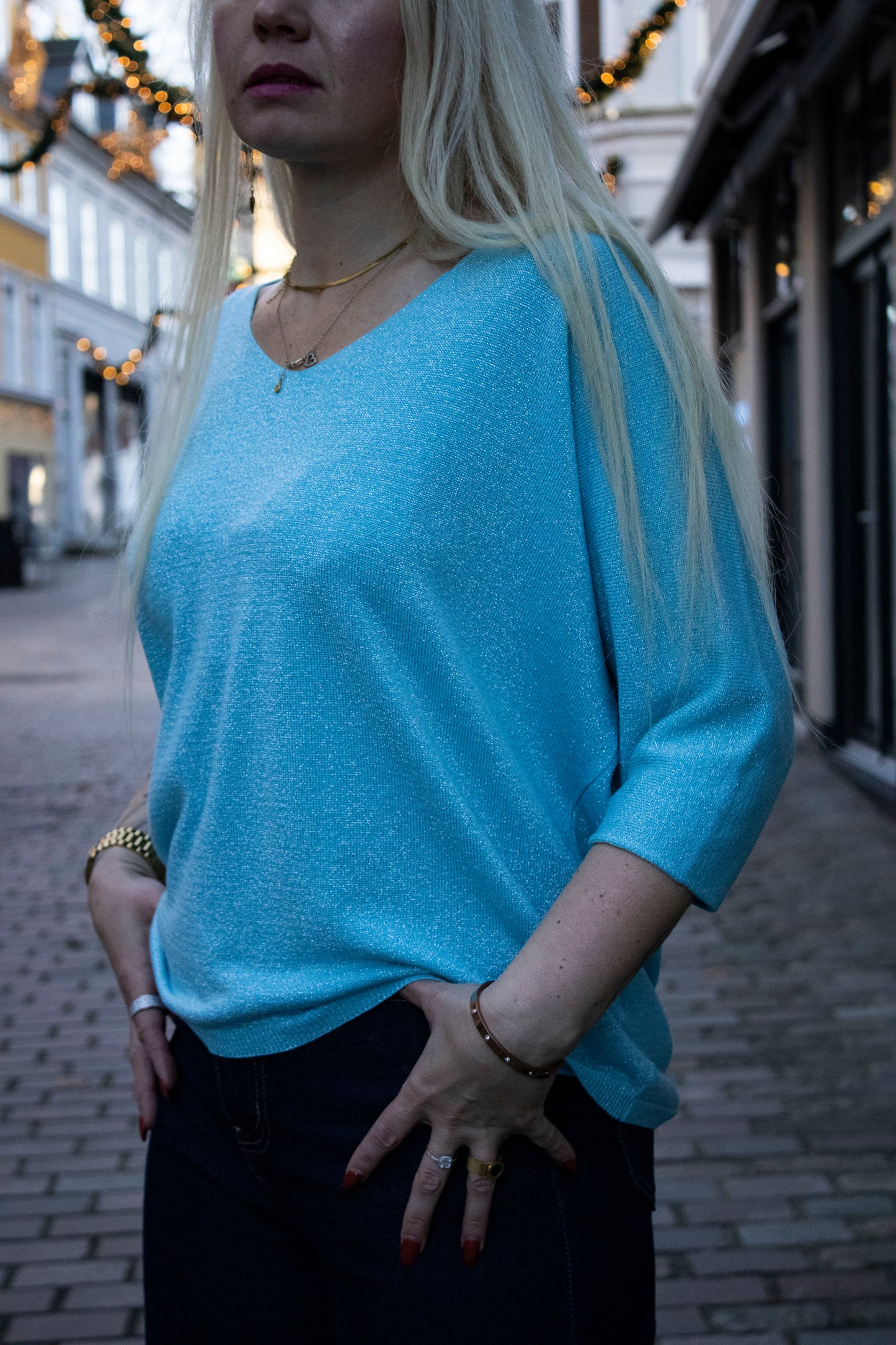 Italiensk nytårs sweater med glimmer