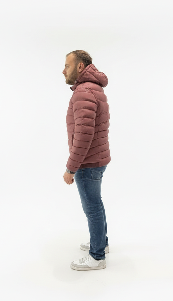 Kort vinter jakke med Aftagelig Hætte