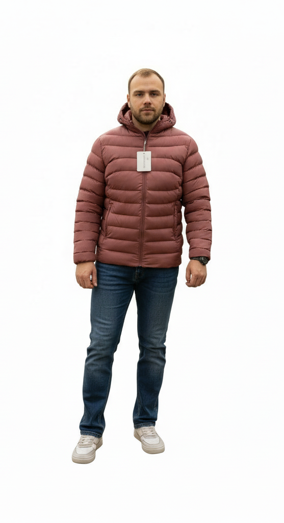 Kort vinter jakke med Aftagelig Hætte