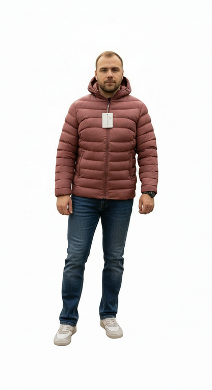 Kort vinter jakke med Aftagelig Hætte