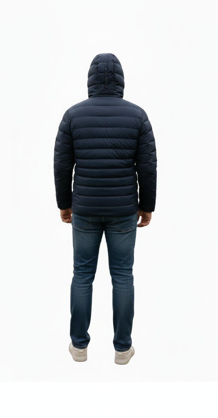 Kort vinter jakke med Aftagelig Hætte