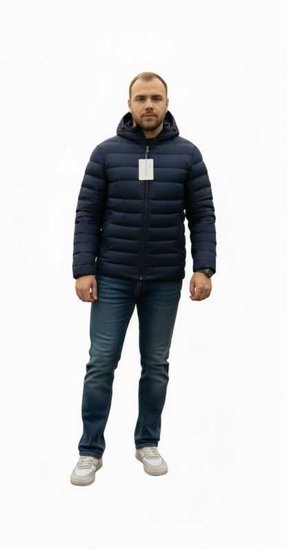 Kort vinter jakke med Aftagelig Hætte