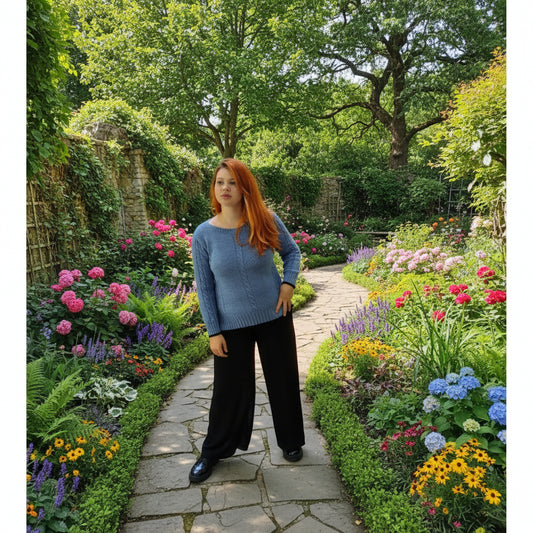 Italiensk kvinde sweater i blå 