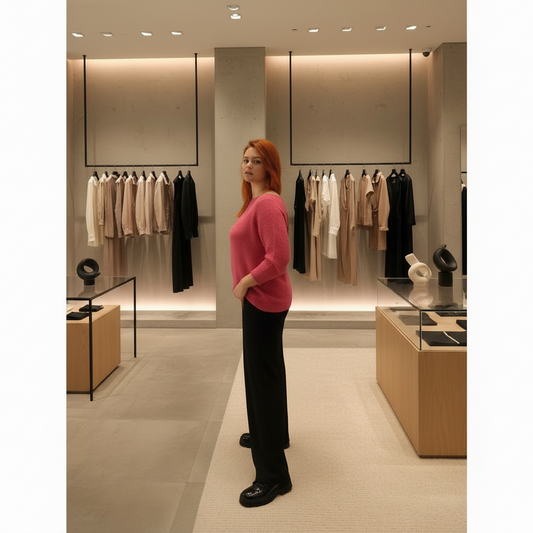 Lyserød Kvinde Sweater bluse med Hjerte - Italiensk Design