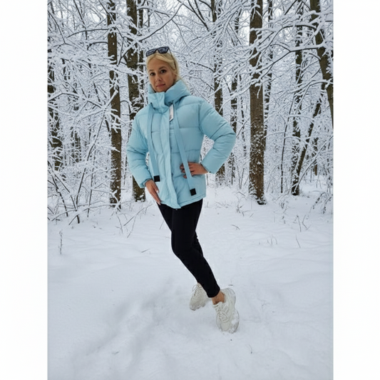 Mellemlang Vinter jakke til Kvinder med Hætte