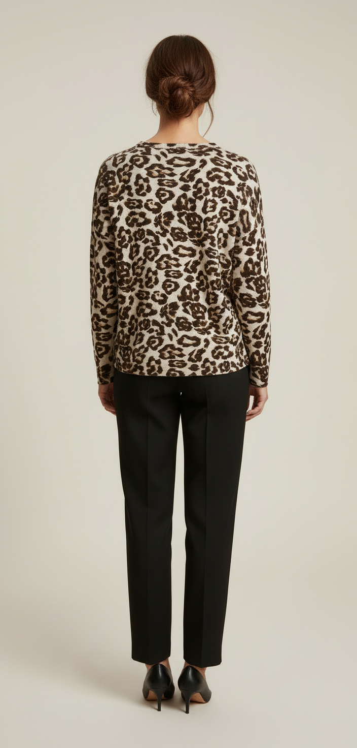 Italiensk trøje med leopard print