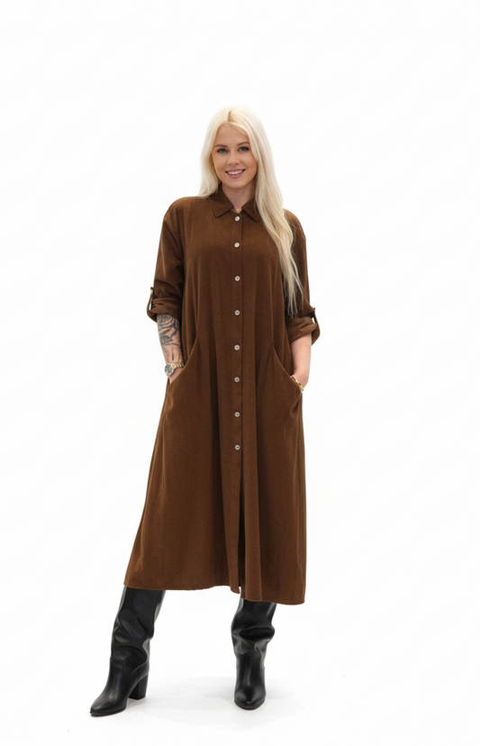 Italiensk Fløjl kjole 100% bomuld