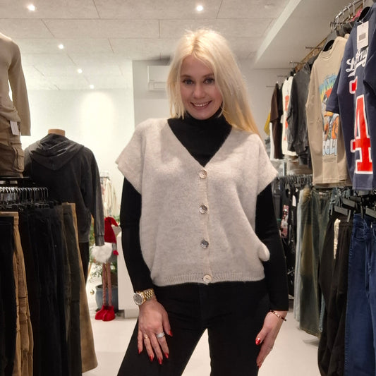 Italiensk varm vest til kvinder med knapper