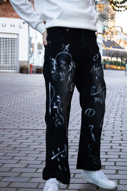Morderne bukser med print unisex kinesiske stil...