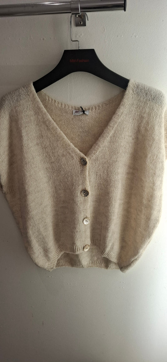 Italiensk varm vest til kvinder med knapper