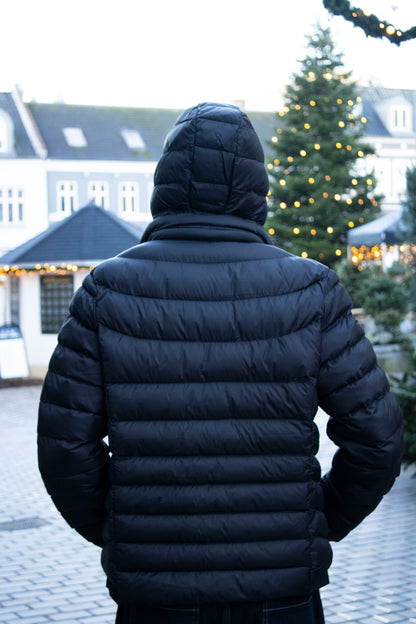 Kort vinter jakke med Aftagelig Hætte