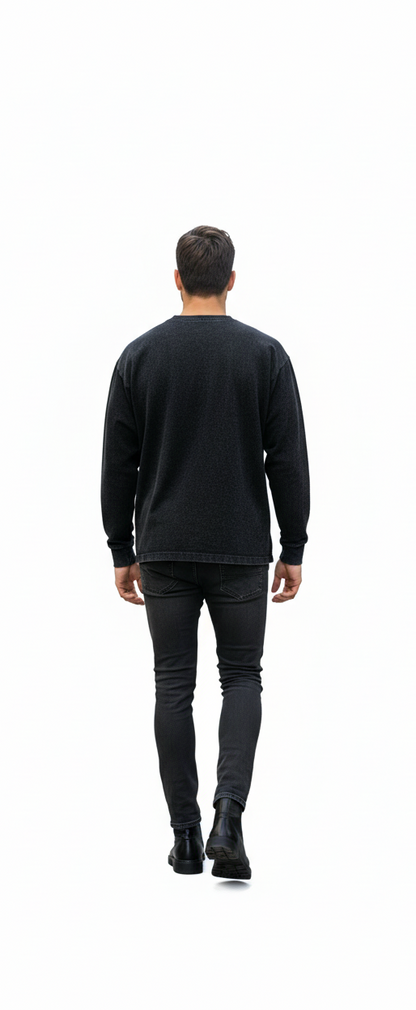 Herre langærmet T-shirt 100% bomuld