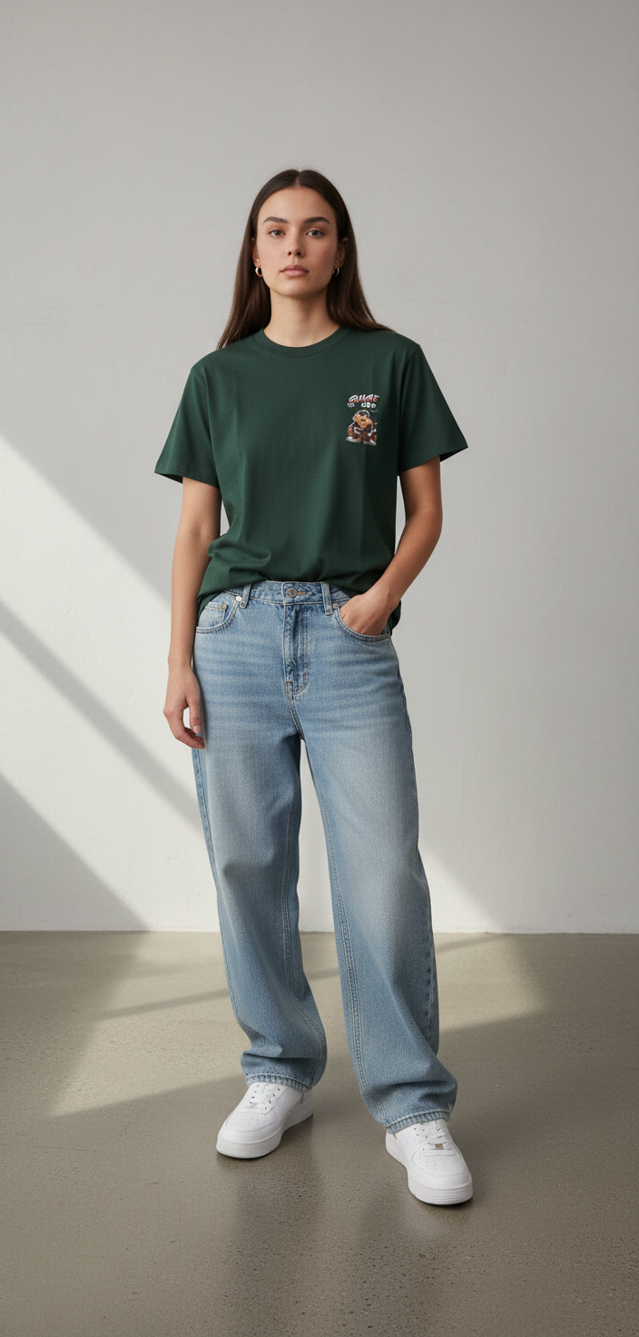 T-shirt med 100% bomuld print  unisex