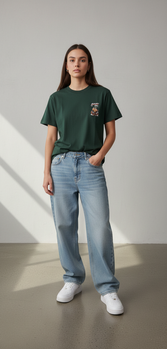 T-shirt med 100% bomuld print  unisex herrer