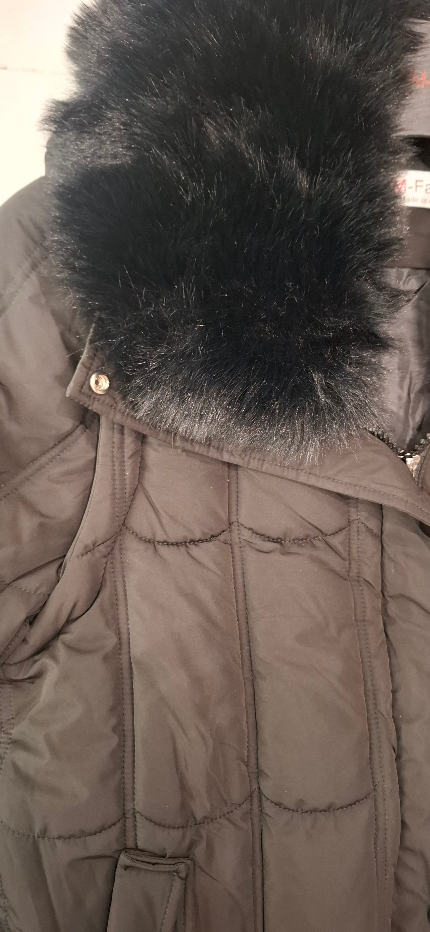 Lang Vinter jakke til Kvinder med Aftagelig Pels - Sort og Beige