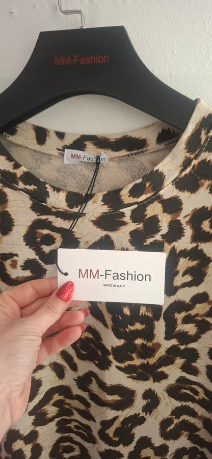 Italiensk trøje med leopard print