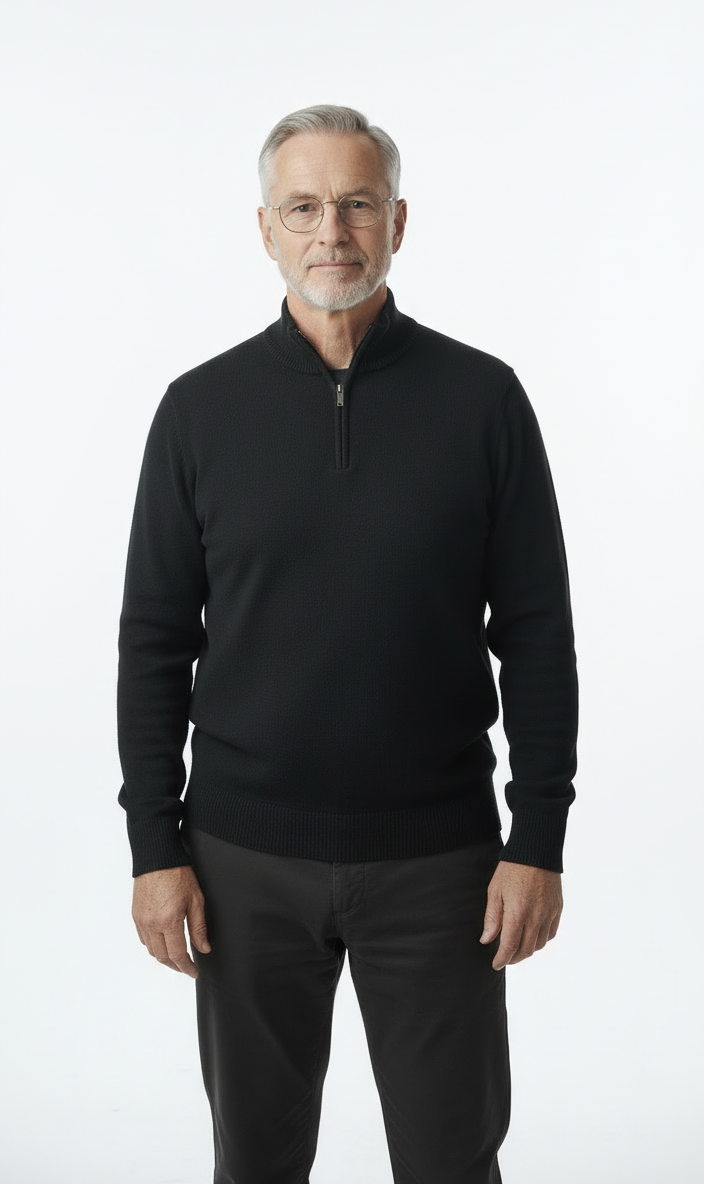 Sweater med lynlås