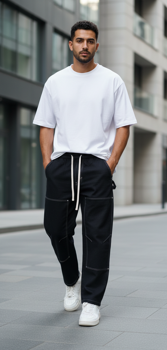 Herrer bukser med elastik til mand.