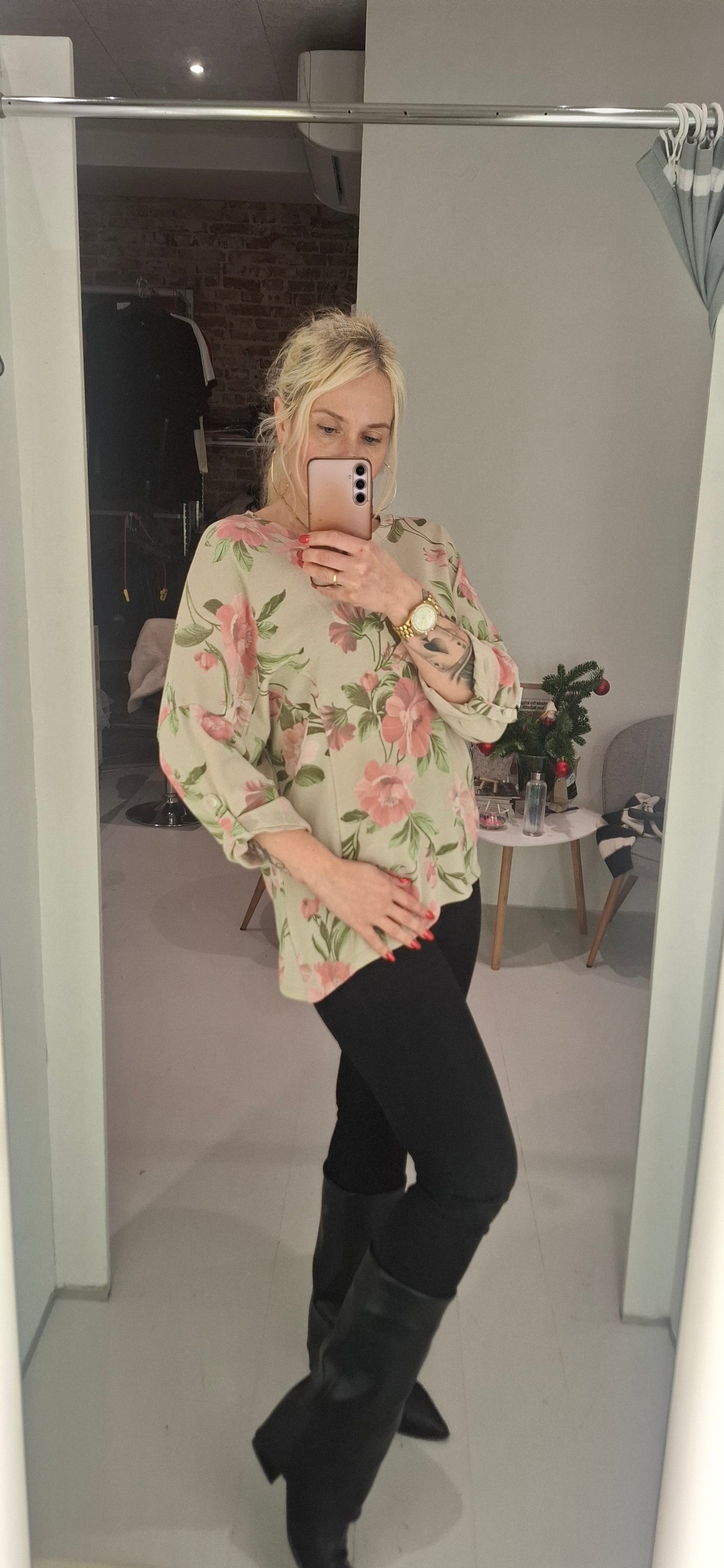 Italiensk Bluse 100% bomuld