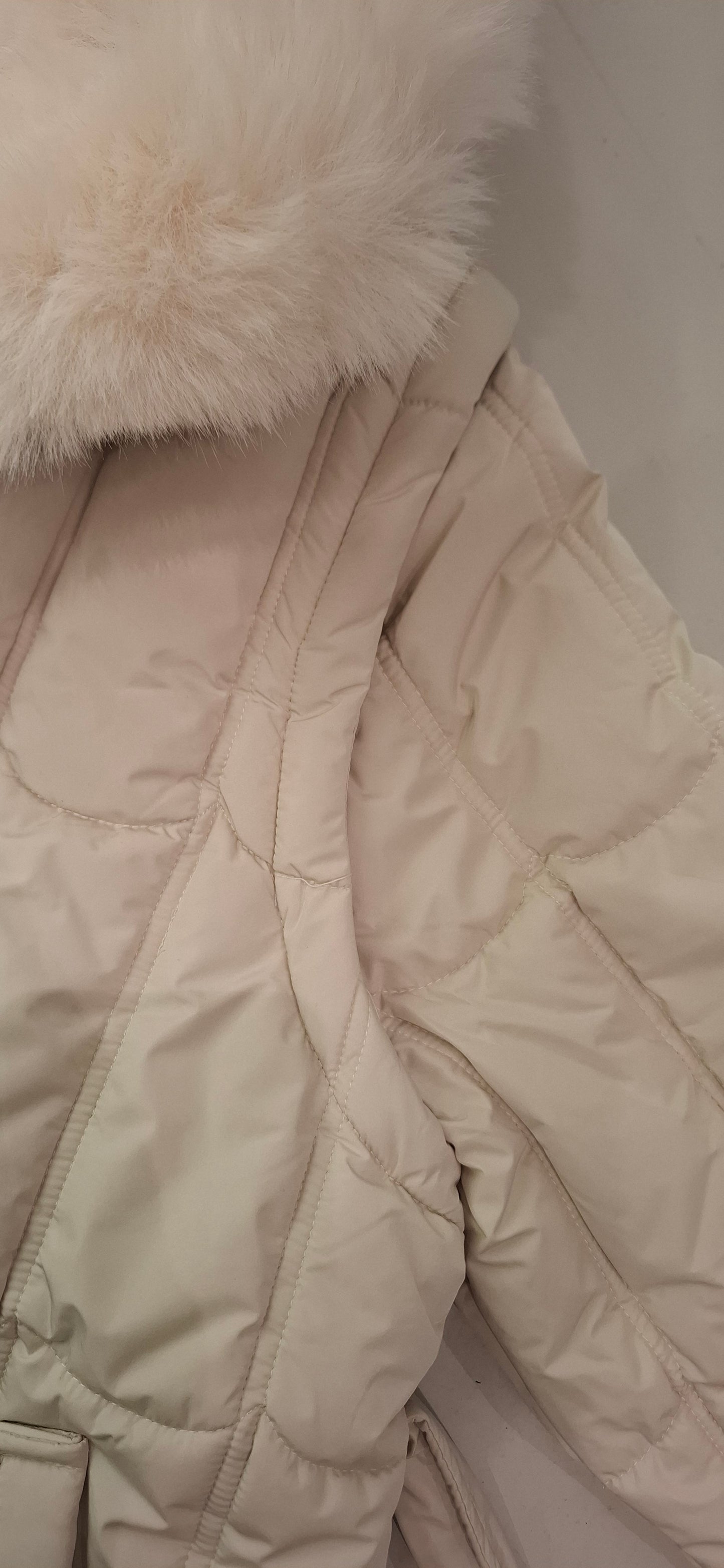 Lang Vinter jakke til Kvinder med Aftagelig Pels - Sort og Beige