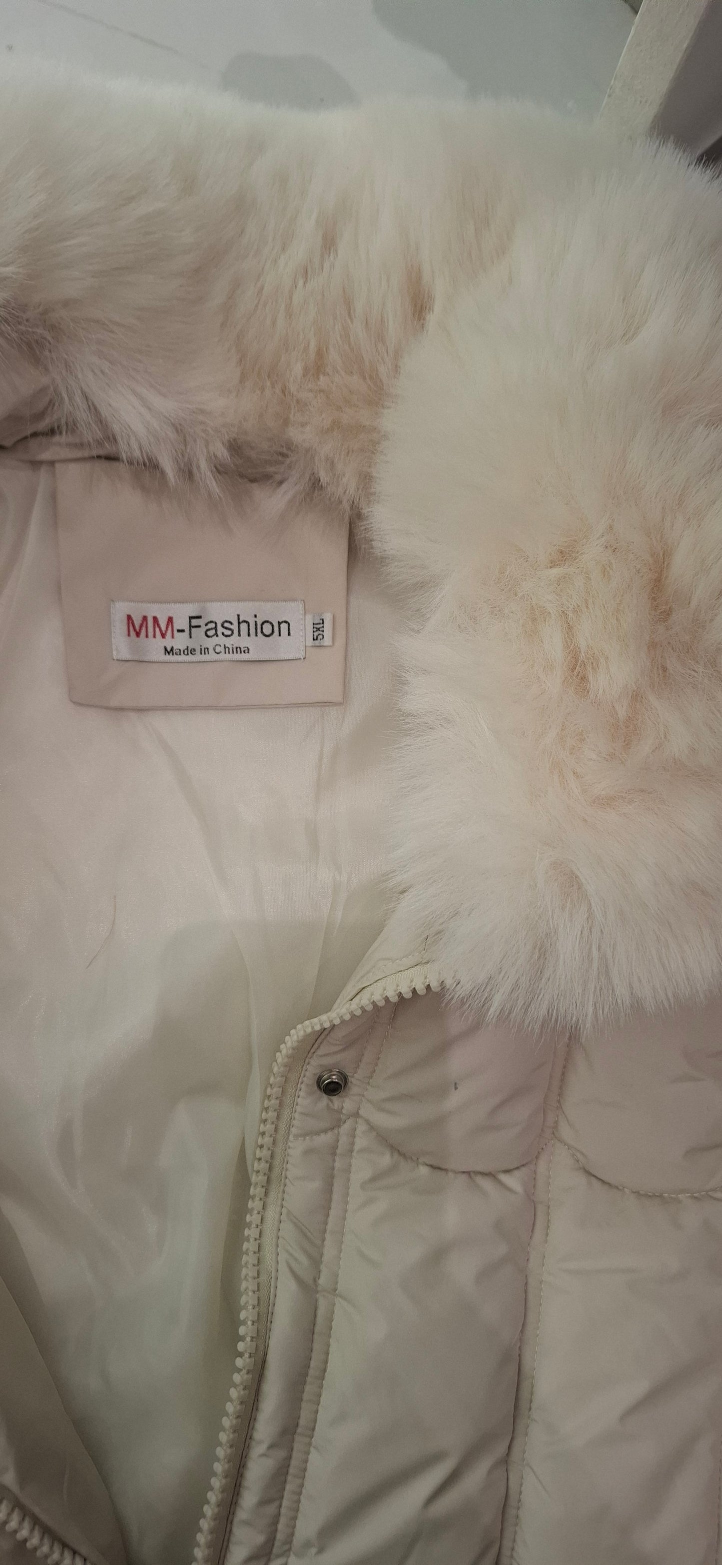 Lang Vinter jakke til Kvinder med Aftagelig Pels - Sort og Beige